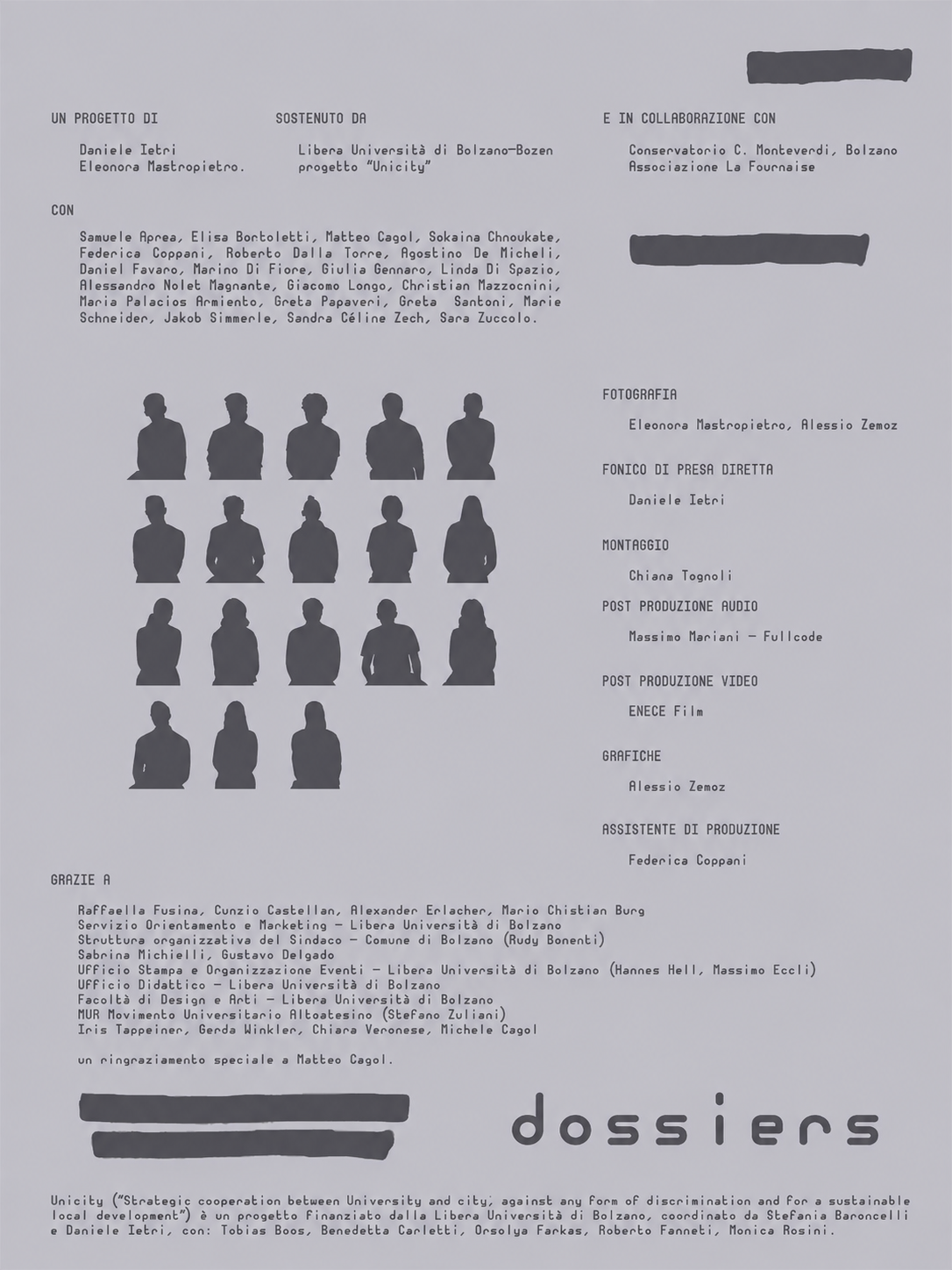 Dossiers, colophon